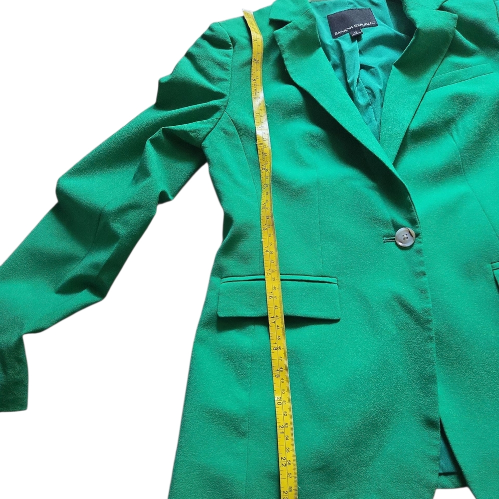 Banana Republic Women’s Preppy Green Wool Blazer Size 0 – Statement Workwear - Picture 7 of 11